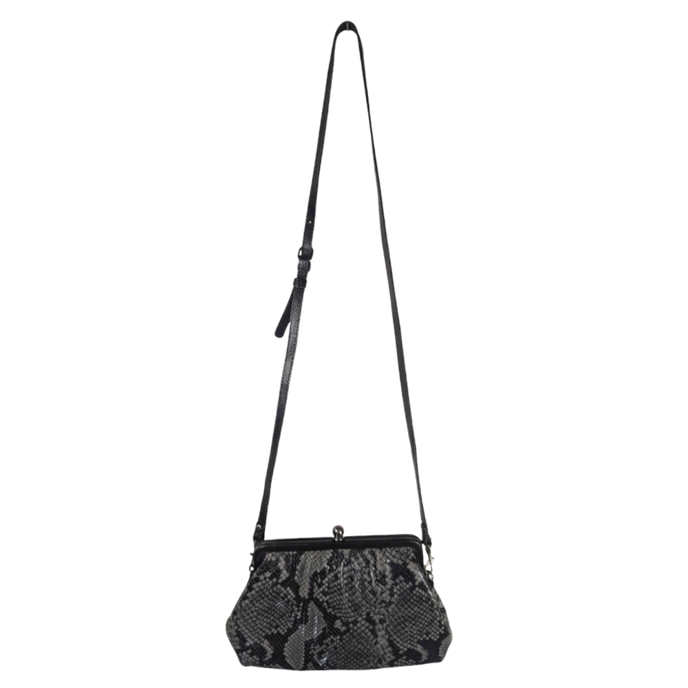 Patricia Nash Ealing Snake Embossed Leather Kiss Lock Crossbody Bag